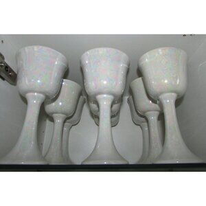 Hand-made Pearlized Ceramic Goblets - Set of 12